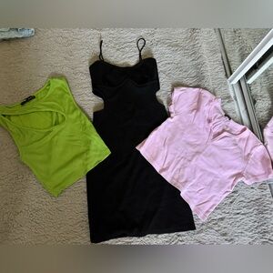 3 in 1 Bundle! Pull&Bear tank top and dress with Brandy Melville cropped Shirt